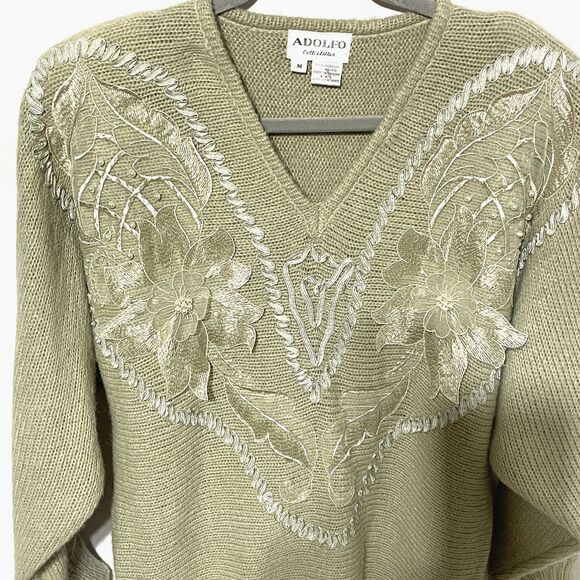 Vintage 80s Embellished Acrylic Mohair Sweater - Picture 10 of 13